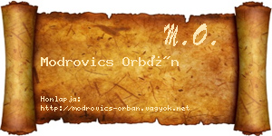 Modrovics Orbán névjegykártya